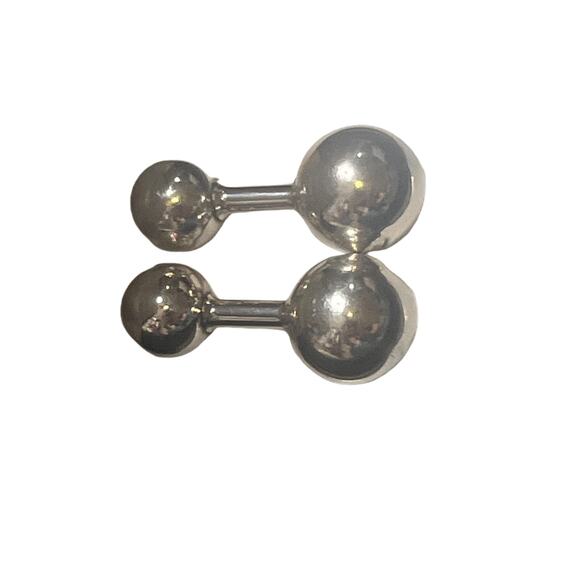 Harvey Avedon Rare Sterling Silver Barbell Cufflinks 6 grams - Picture 1 of 7